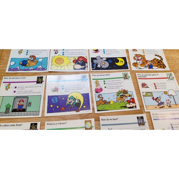 Lot of 12 Vintage Super Nintendo 1995 Mario Quiz Question Cards 5.5" x 5.5" - Picture 4 of 9